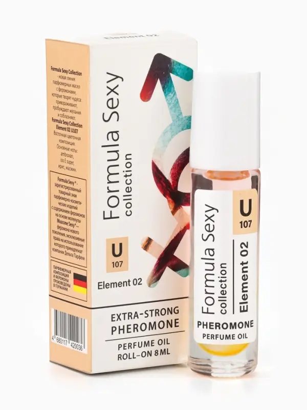 Парфюмерное масло женское с феромонами Formula Sexy Collection Element 02 U107, 8 мл (по мотивам Molecules Escentric 02 (Escentric Molecules)