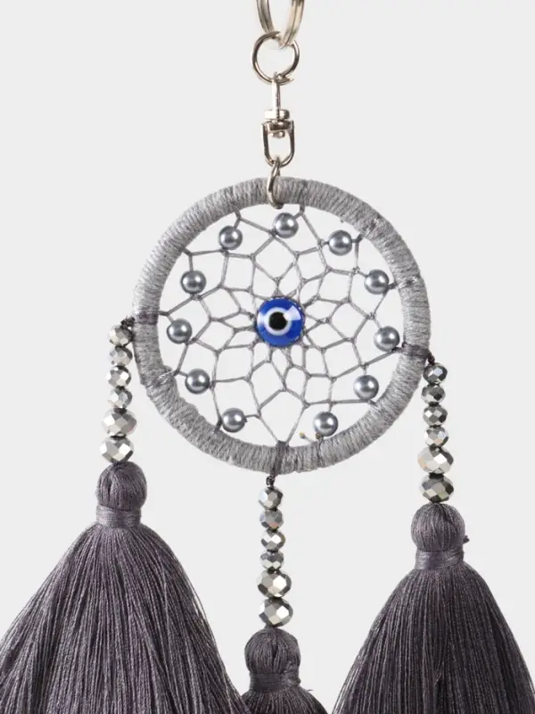Брелок Брелок "Ловец снов" 17 см, цв. серый