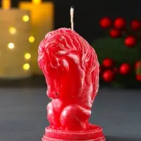 Свеча новогодняя "Конь" 9х6х5cм, ЛАК, красный
