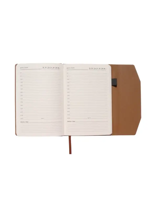 Ежедневник недатированный формат А5, с клапаном, 112л, линия, пвх, Коричневый Ежедневник недатированный формат А5, с клапаном, 112л, линия, пвх, Коричневый