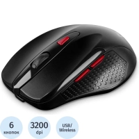 Мышь компьютерная SVEN RX-450W WLS черная, 5+1кл/1200-3200DPI (SV-021825)