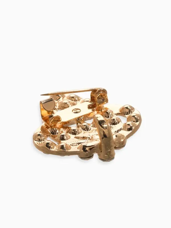 Зажим для кардигана Зажим для кардигана "Ажур", шип, цвет белый в золоте