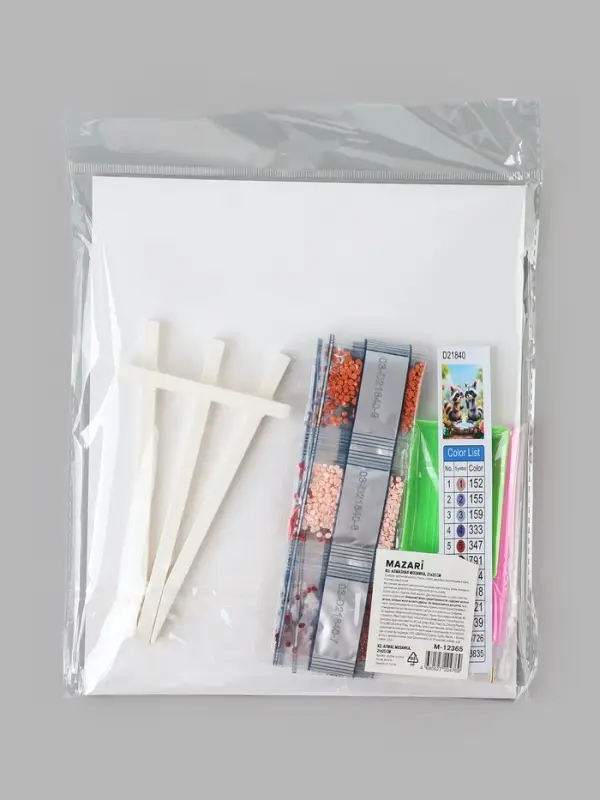 Алмазная мозаика &laquo;Еноты в саду&raquo; 21&times;25 см, с мольбертом