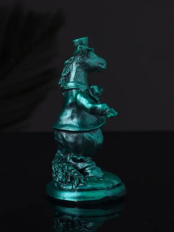 Фигура Фигура "Конь на пьедестале" 10 см, зеленый металлик