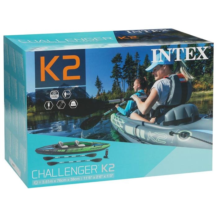 Лодка Challenger К2, 2-местная, 351 х 76 х 38 см, алюминиевые вёсла 213 см, ручной насос, 2 сиденья, до 160 кг, 68306NP INTEX Лодка Challenger К2, 2-местная, 351 х 76 х 38 см, алюминиевые вёсла 213 см, ручной насос, 2 сиденья, до 160 кг, 68306NP INTEX