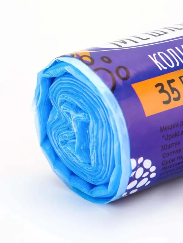 Мешки для мусора 35 л, ПНД, 10 мкм, 30 шт. в рулоне, синие