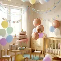 Воздушные шары "Розовый тортик" фольга, латекс, набор 12 штук