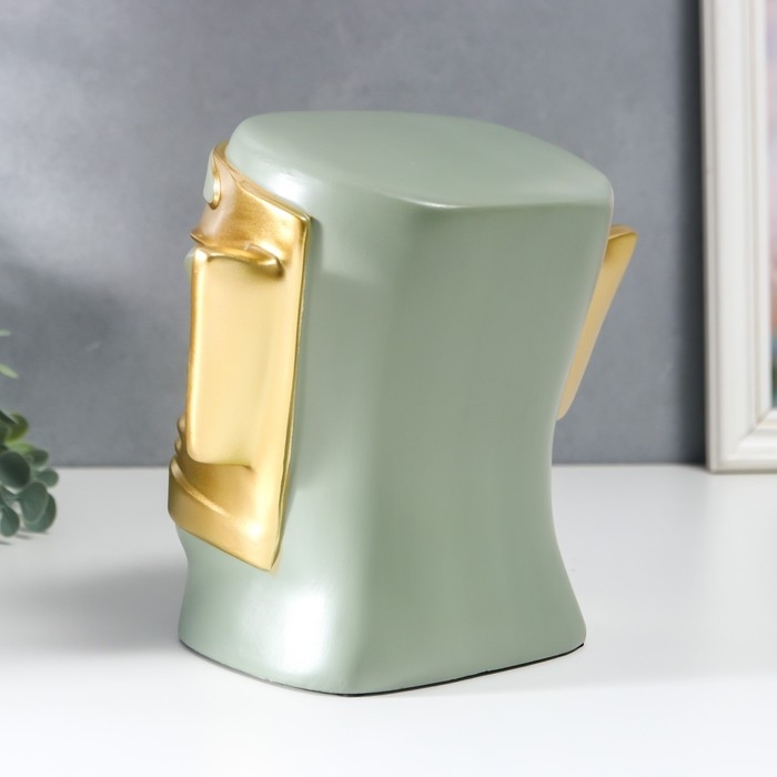 Сувенир полистоун салфетница  Сувенир полистоун салфетница "Абориген с острым носом" зелёно-золотой 19х12х20 см