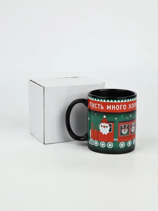 Кружка-хамелеон керамическая, новогодняя «Много хорошего», 350 мл Кружка-хамелеон керамическая, новогодняя «Много хорошего», 350 мл