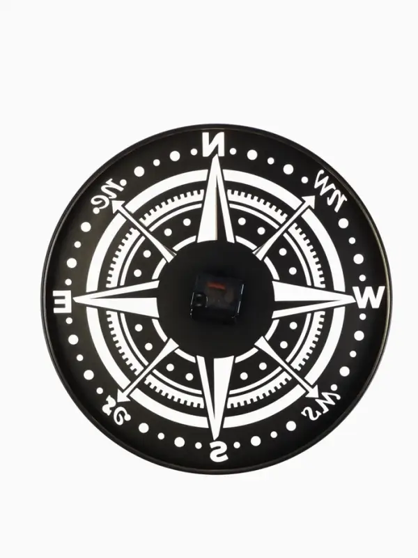 Часы настенные интерьерные &laquo;Компас&raquo;, бесшумные, плавный ход, d=40 см, металл, золотистые