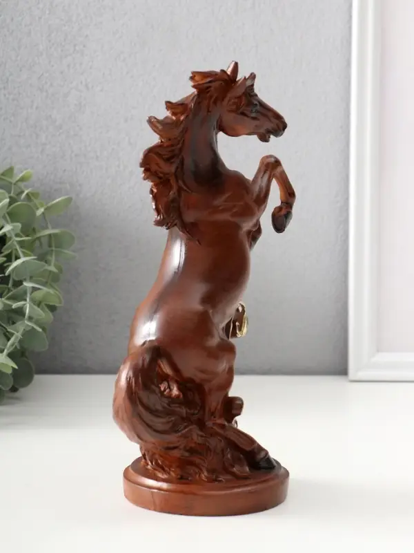 Сувенир полистоун Сувенир полистоун "Конь на дыбах, золотой узор" под дерево 14х9х24 см