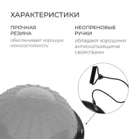 Полусфера BOSU гимнастическая ONLYTOP, массажная, с насосом, 46&times;20 см, серая