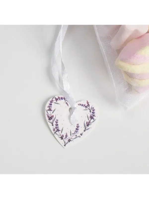 Мешочек подарочный органза белый «Лаванда», с шильдиком, 10 х 12 см +/- 1.5 см Мешочек подарочный органза белый «Лаванда», с шильдиком, 10 х 12 см +/- 1.5 см