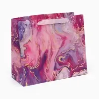 Пакет подарочный ламинированный, упаковка, &laquo;Разводы&raquo;, ML 27&times;23&times;11.5 см