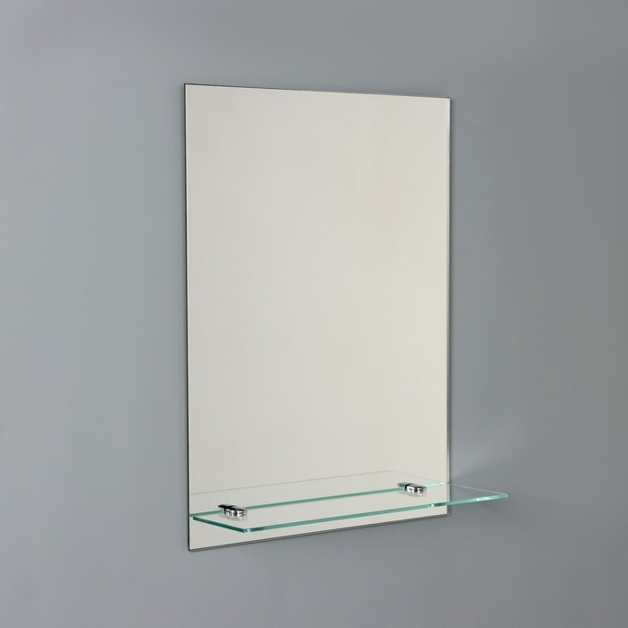 Зеркало в ванную комнату с полкой, прямоугольное, 35×50 см