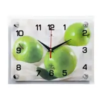 Часы настенные: Кухня, &laquo;Яблоки&raquo;, бесшумные, 20&times;26 см