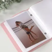 Фотоальбом из кожзама “ Счастливые моменты” розовый, 12,5 х 17 см