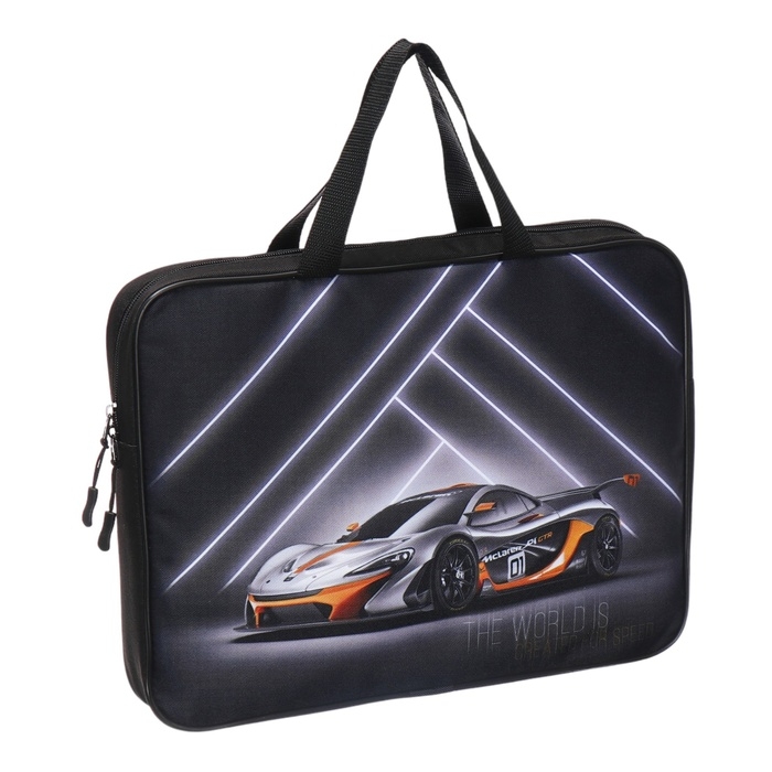 Папка с ручками текстильная А4, 370 х 280 х 60 мм, Stavia Папка с ручками текстильная А4, 370 х 280 х 60 мм, Stavia "Скорость"