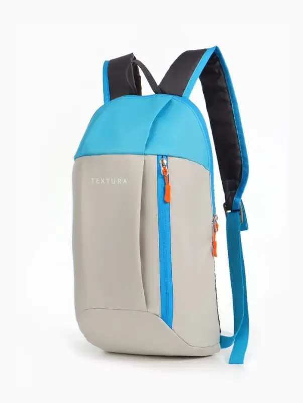 Рюкзак спортивный TEXTURA, на молнии, с карманом, размер 20&times;11&times;39 см, бежевый/голубой