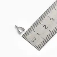 Держатель для кулона, 11&times;7 мм (набор 5 шт.), цвет серебро