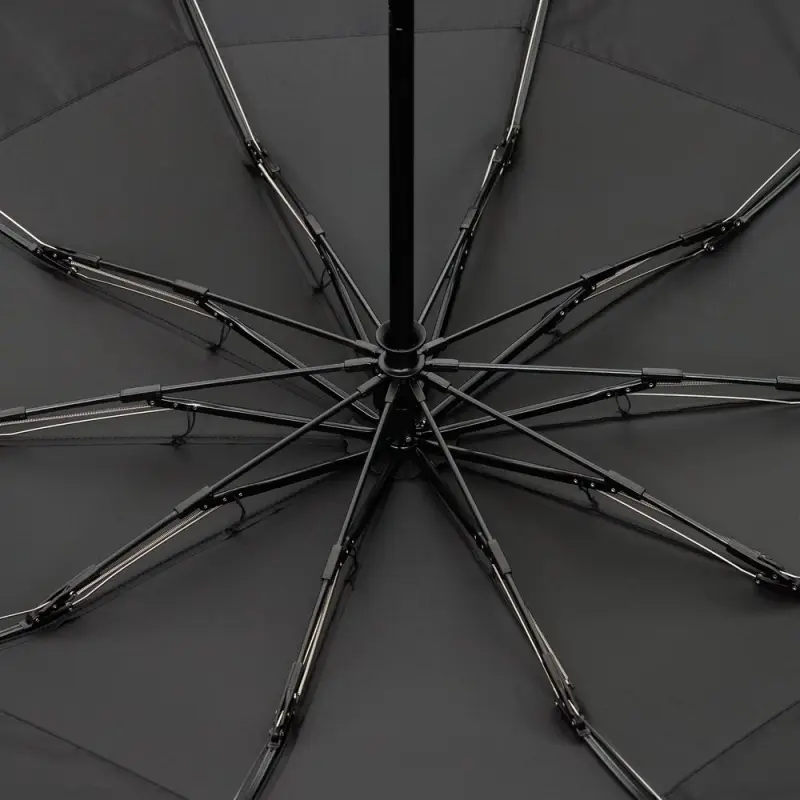 Зонт обратного сложения twoGether с двойным куполом, черный