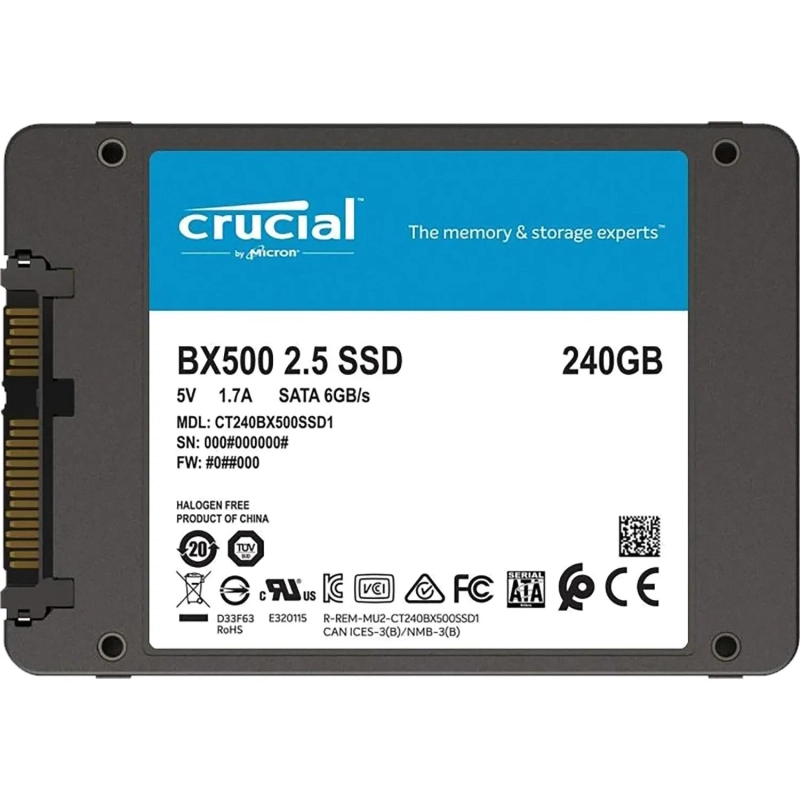 SSD накопитель 240Gb Crucial (CT240BX500SSD1)