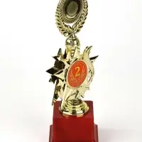 Кубок 192, 2 место, наградная фигура, золото, подставка пластик, 23 см