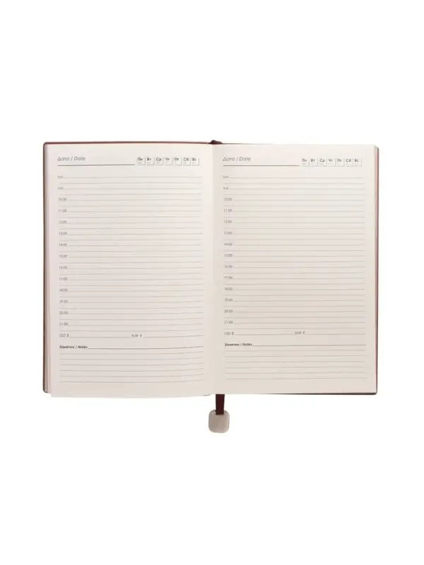 Ежедневник недатированный формат А5, 80л, линия, с ручкой, подар коробка, Коричневый