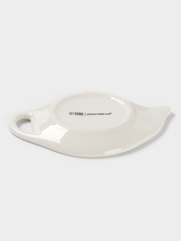 Подставка под чайный пакетик Доляна «Зайка», керамика, 12×9×1.5 см, белая Подставка под чайный пакетик Доляна «Зайка», керамика, 12×9×1.5 см, белая