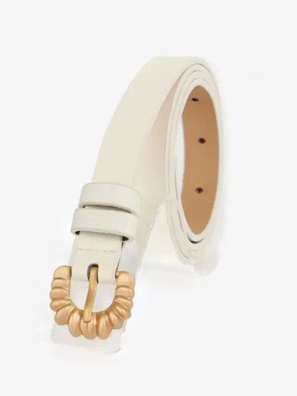 Ремень женский тонкий, 110&times;1.8 см, пряжка металл, белый