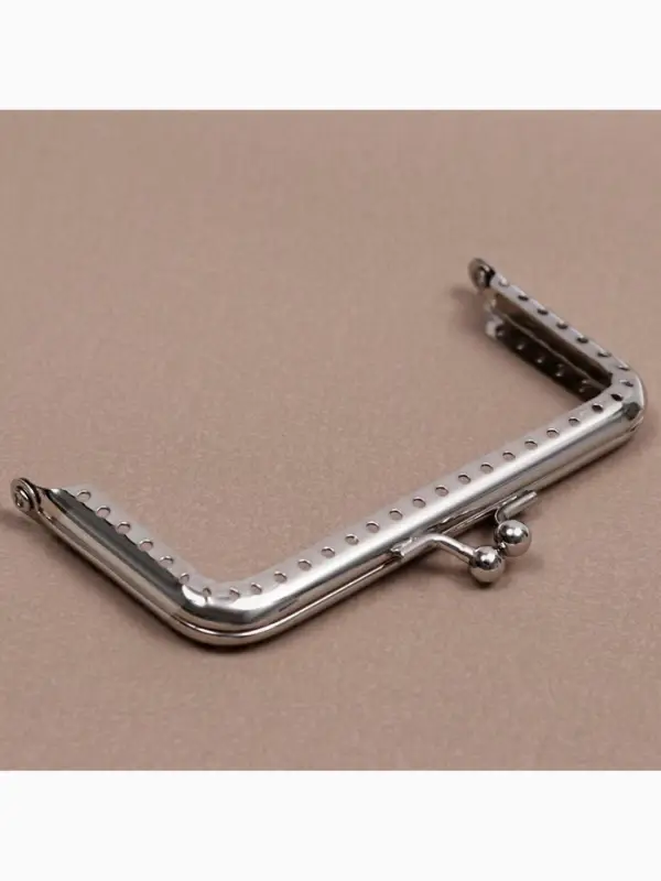 Фермуар пришивной &laquo;Прямоугольник&raquo;, 10 см, цвет серебряный