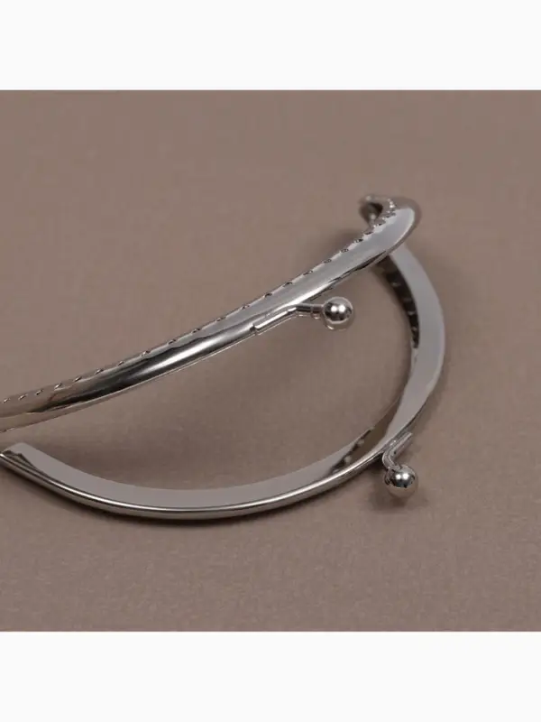 Фермуар пришивной &laquo;Полукруг&raquo; 10 см, цвет серебряный