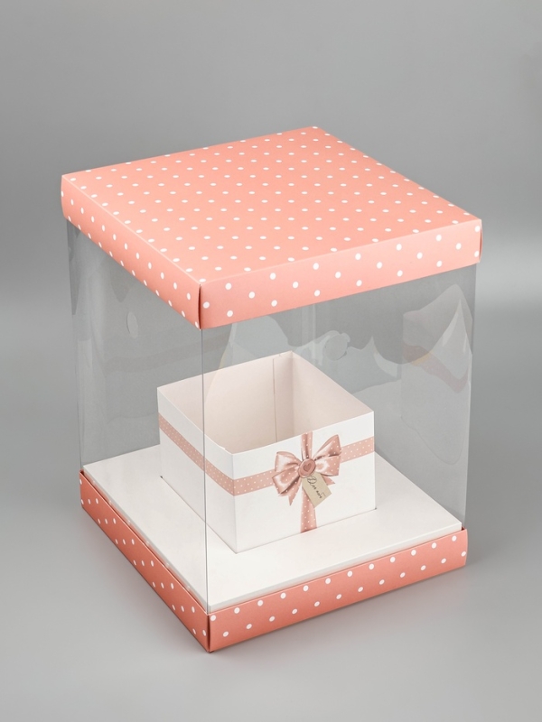 Коробка для цветов с вазой и PVC окнами складная «Для тебя», 23 х 30 х 23 см