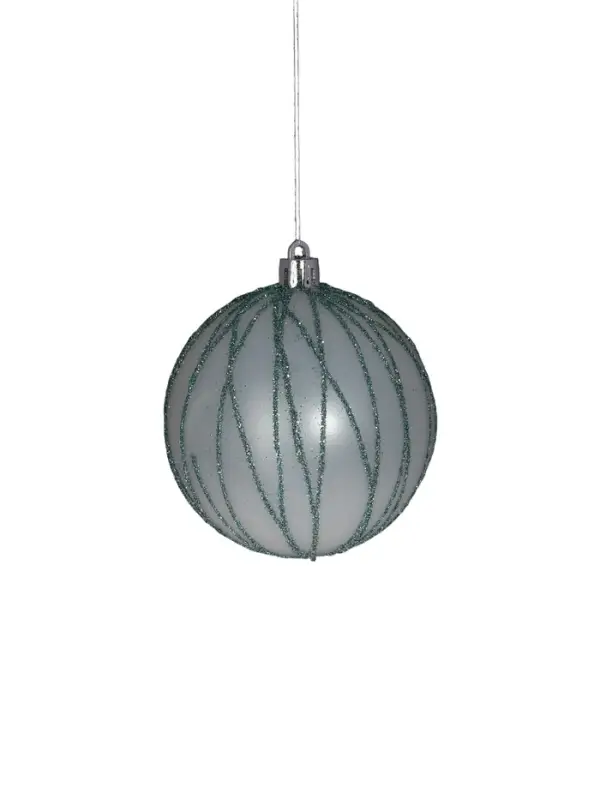 Ёлочные игрушки &laquo;Геометрический полосы&raquo;, шары новогодние, d=8 см, набор 3 шт., зелёно-белый