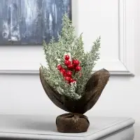 Фигура светодиодная &laquo;Рябина под снегом&raquo; 32&times;23&times;20 см, 20 LED, батарейки AG13&times;3 (в комплекте), свечение тёплое белое