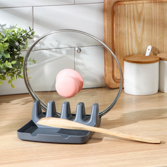 Подставка для крышек и кухонных принадлежностей, 14×18×5 см, цвет МИКС