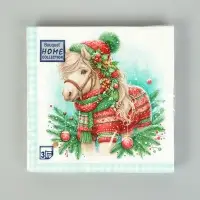 Салфетки бумажные трёхслойные «Новогодний пони», 33х33, 20шт Салфетки бумажные трёхслойные «Новогодний пони», 33х33, 20шт