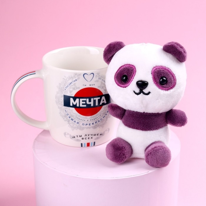 Набор «Мечта», мягкая игрушка в кружке, панда, цвета МИКС Набор «Мечта», мягкая игрушка в кружке, панда, цвета МИКС