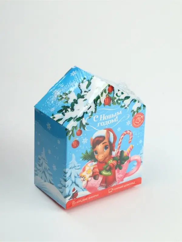 Набор с горячим шоколадом 3 шт, маршмеллоу и декором "С новым годом"