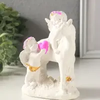 Фигурка гипс &laquo;Ангелочки на коне&raquo;, 13&times;10&times;7 см, белый с росписью