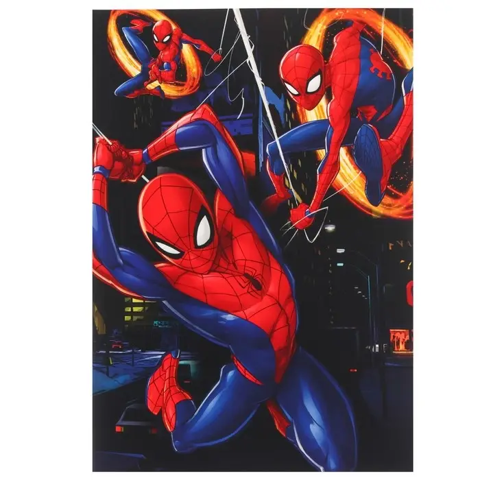 Блокнот А5, 40 листов, на скрепке, в точку, софт-тач, &laquo;Человек-паук&raquo;