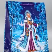 Пакет подарочный новогодний ламинированный, &laquo;Снегурочка&raquo;, 26&times;12&times;32 см