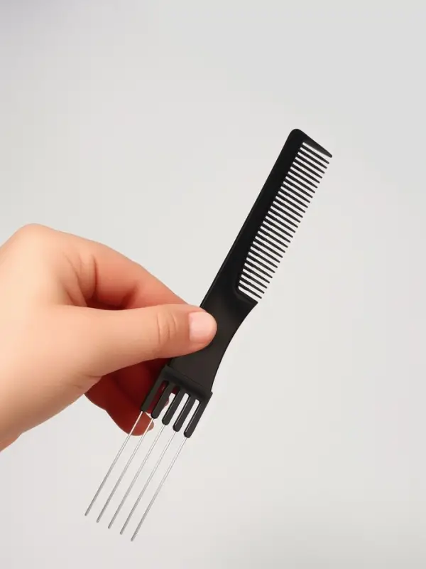 Расчёска для начёса с металлической вилкой, 20×2.7 см, чёрная Расчёска для начёса с металлической вилкой, 20×2.7 см, чёрная