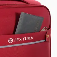 Чемодан на колёсах TEXTURA, текстильный, кодовый замок, с увеличением, 36&times;25&times;58 см, 20", красный