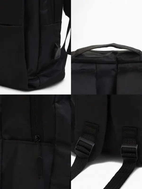 Рюкзак для ноутбука, городской, с USB, ручная кладь, 30&times;12&times;43 см, чёрный