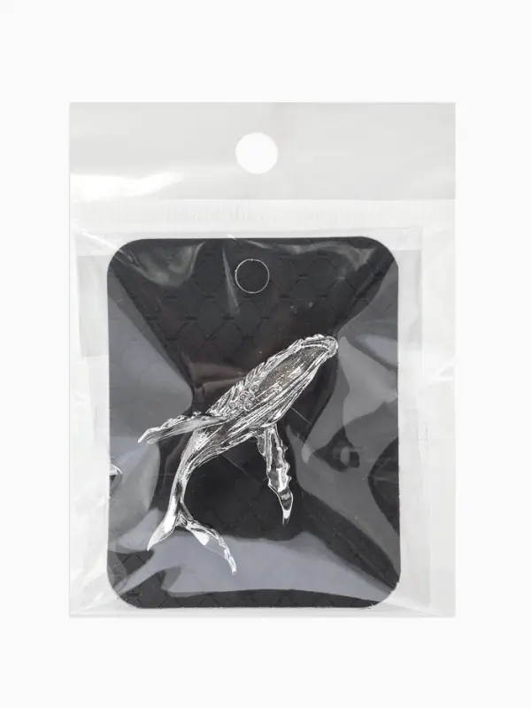 Брошь &laquo;Кит&raquo; морской, цвет серебро