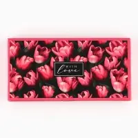 Коробка для шоколада с местом для денег &laquo;Тюльпаны&raquo;, 20 х 2 х 10 см