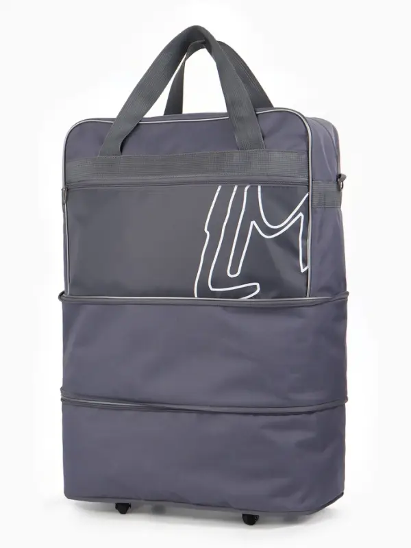 Сумка дорожная 20" на 4 колёсах, отдел на молнии, с увеличением, наружный карман, длинный ремень, серая