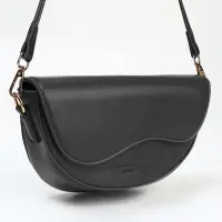 Сумка женская мессенджер на магните, 23&times;8&times;16 см, чёрная