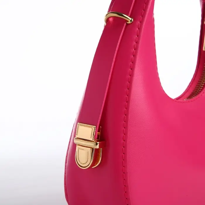 Сумка женская багет на молнии, 20.5&times;7&times;10.5 см, розовая